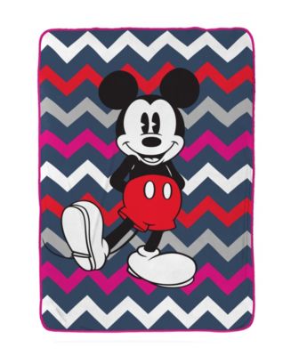 Mickey Mouse Chevron Fleece Blanket - Macy's