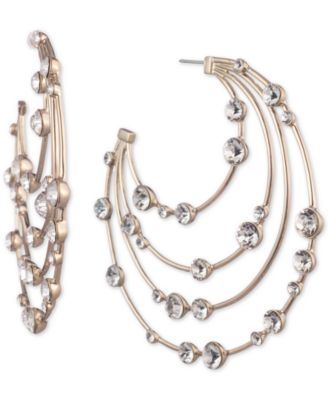 Givenchy - Gold-Tone Crystal Extra-Large Layered Hoop Earrings