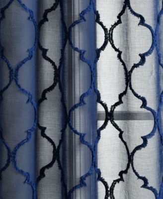 Lush Decor Avon Trellis Grommet Sheer Window Curtain Panels Pair - Sheer Curtains for Living Room or Bedroom