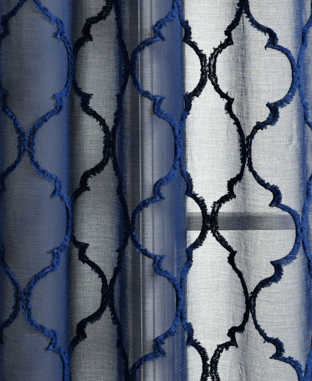 Lush Decor Avon Trellis Grommet Sheer Window Curtain Panels Pair - Curtains for Living Room or Bedroom