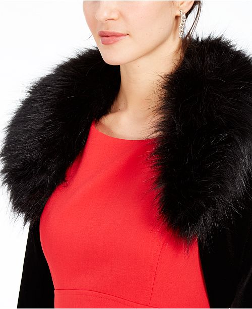Tahari ASL Velvet FauxFurCollar Shrug, Created for Macy's & Reviews