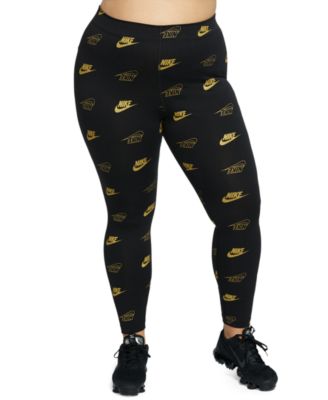 plus size nike sportswear metallic leggings