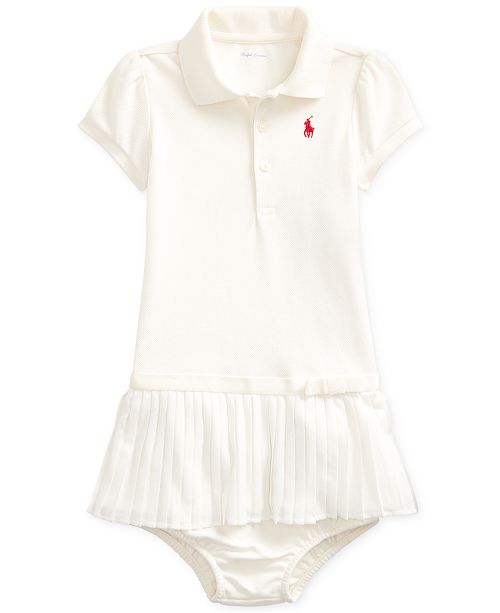 Polo Ralph Lauren Baby Girl S Pleated Polo Dress Bloomer