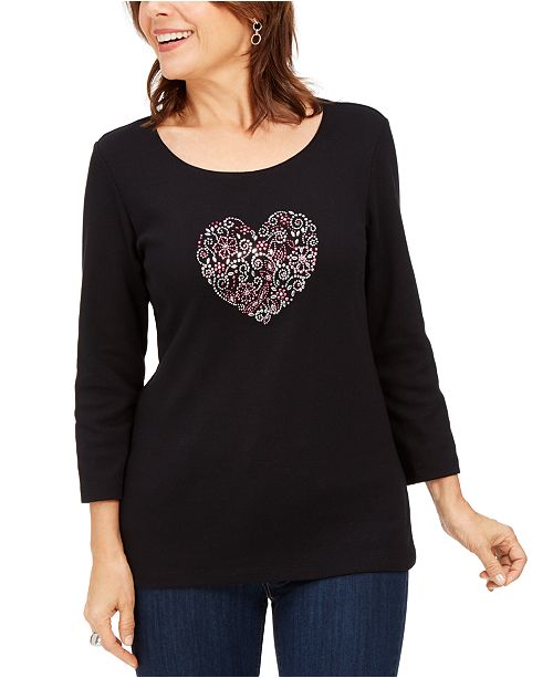 Karen Scott Embellished Tops Created For Macy S Reviews Tops