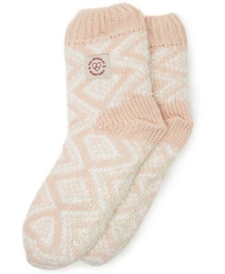 dearfoams women's fairisle knit toasty slipper sock