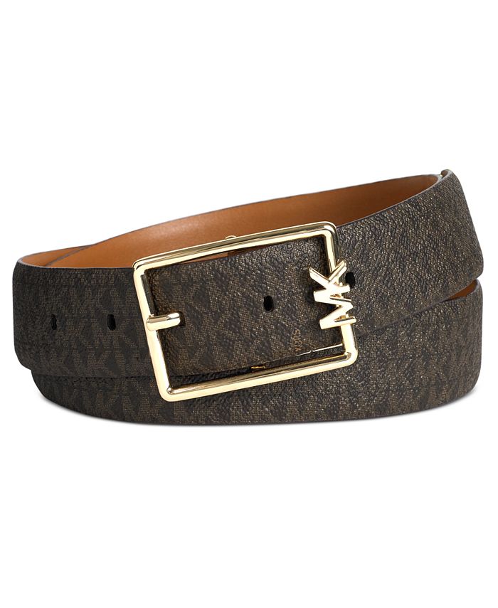 Michael Kors Reversible Logo Leather Belt - Macy's