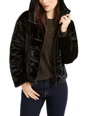 Michael Michael Kors Velvet Hooded Puffer Jacket Macy s