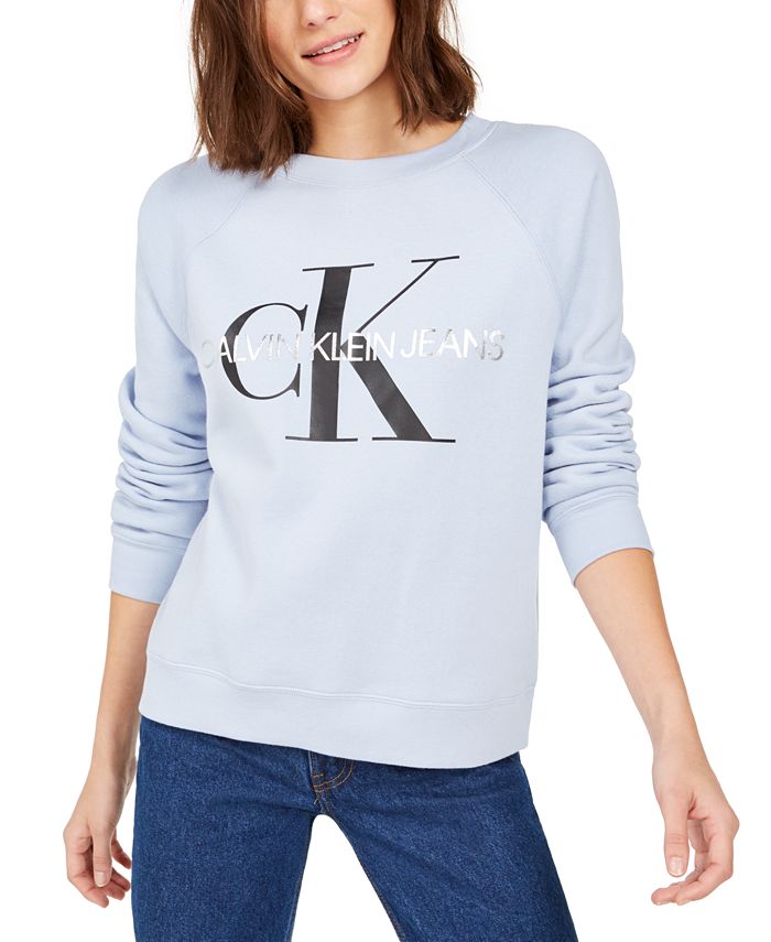 Calvin Klein Jeans Fleece Logo Sweatshirt & Reviews - Tops - Juniors ...