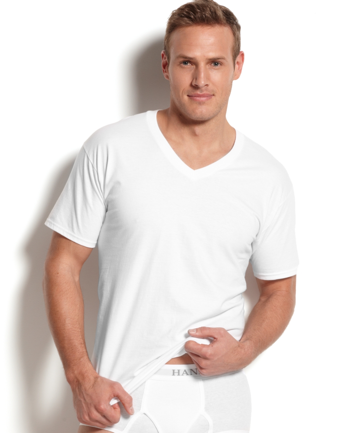 Men's Big & Tall 4-Pk. Cotton V-Neck Undershirts - White