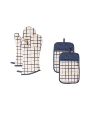 kate spade new york Living Bistro Grid Oven Mitt & Pot Holder Set of 4