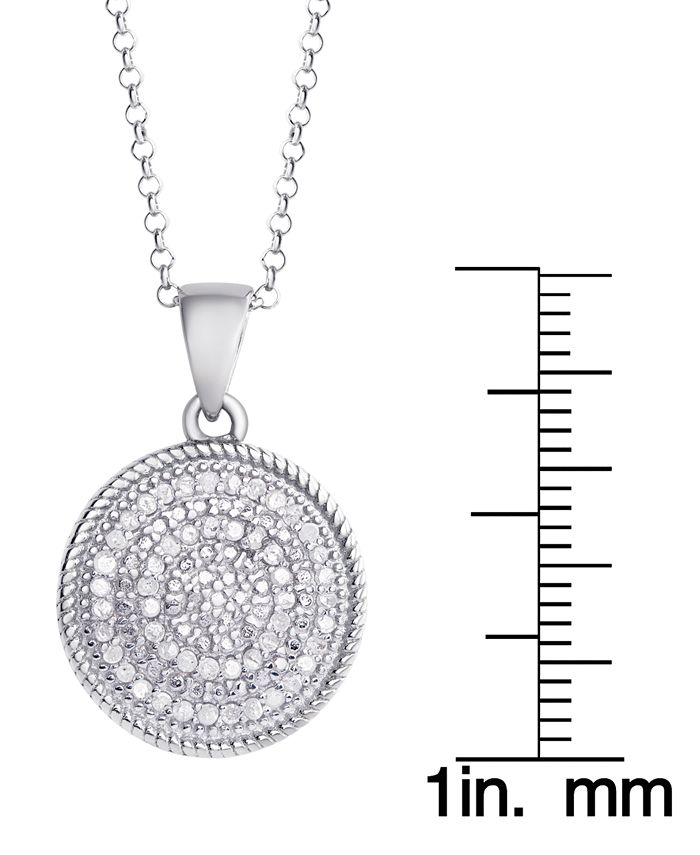 Macy's Diamond 1/4 ct. t.w. Circle Pendant Necklace in Sterling Silver Macy's
