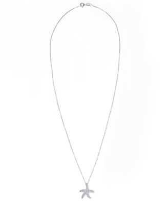 Diamond 1/6 ct. t.w. Starfish Pendant Necklace in Sterling Silver