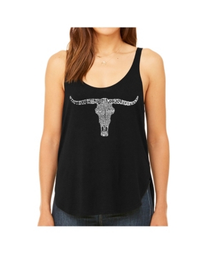 image of La Pop Art Women-s Premium Word Art Flowy Tank Top- Names Of Legendary Outlaws