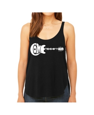 image of La Pop Art Women-s Premium Word Art Flowy Tank Top- Come Together