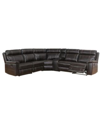 Abbyson Living - Teagan 6-Pc Reclining Sectional Sofa w/ Console Table