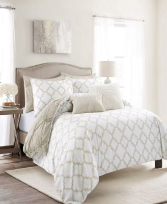 Lush Decor Ravello Pintuck Geo Reversible Comforter Sets Bedding