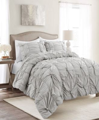 Bella Ruched 3 Piece Comforter Sets Bedding