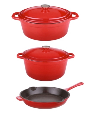 Shop Berghoff Neo Collection 5-pc. Cast Iron Cookware Set In Red
