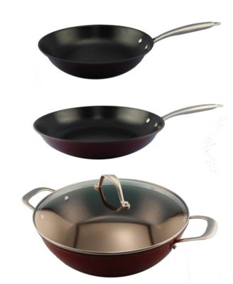 BergHOFF - Light Cast Iron 4pc Set: 11.75" Braiser, 10.25" & 11.75" Fry Pans