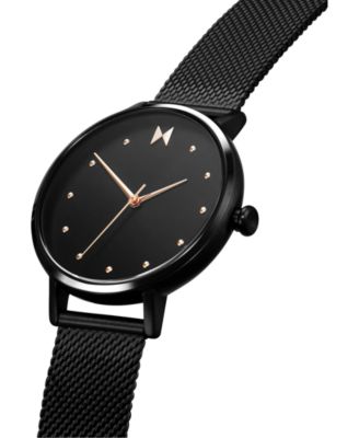 MVMT Women's Dot Spin Black Stainless Steel Mesh Bracelet Watch 36mm