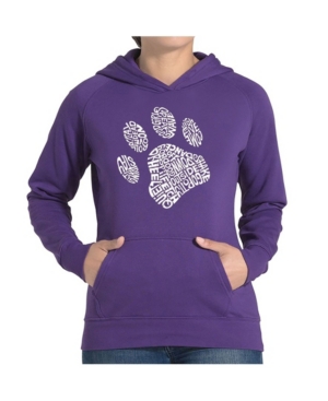 La Pop Art Women's Word Art Hooded Sweatshirt -Dog Paw