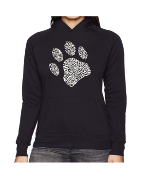 La Pop Art Women's Word Art Hooded Sweatshirt -Dog Paw