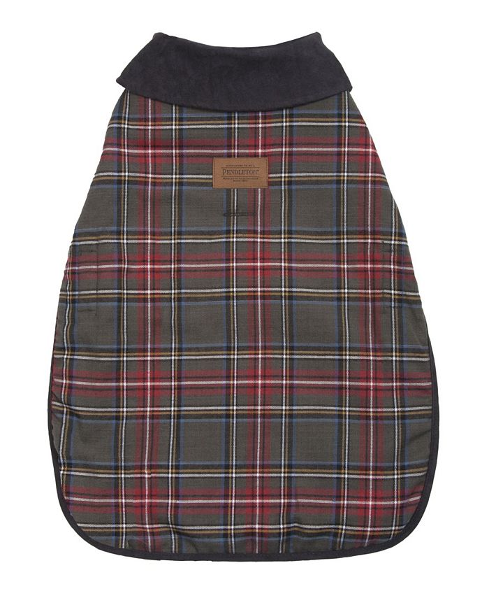 Macy's Pendleton Grey Stewart Plaid Dog Coat, Medium Macy's