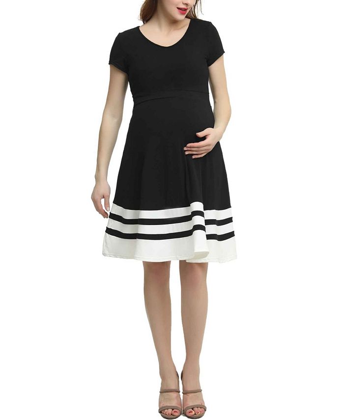 kimi + kai Theresa Maternity Colorblock Skater Dress - Macy's