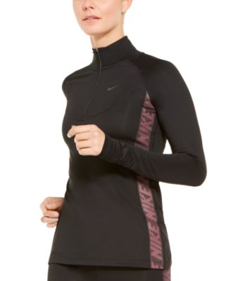 nike women's pro warm half zip