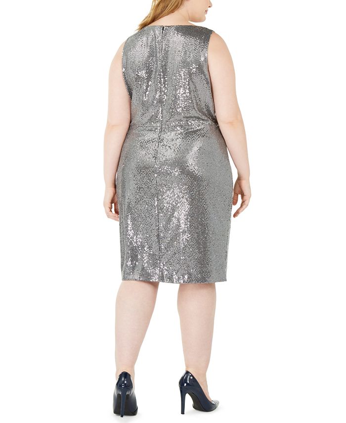 Calvin Klein Plus Size Sequined Sheath Dress - Macy's