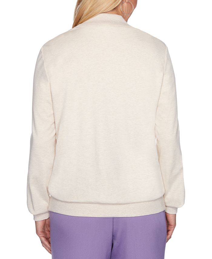 Alfred Dunner Petite Loire Valley Embroidered Sweatshirt - Macy's