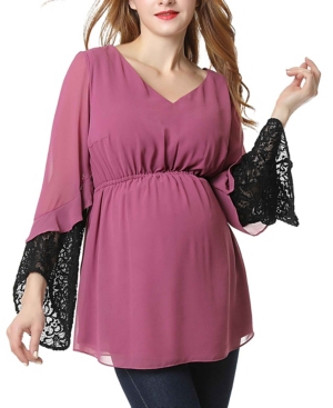 image of Kimi + Kai Nisa Maternity Chiffon And Lace Blouse