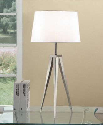 Hollywood 30" Brushed Steel Tripod Table Lamp