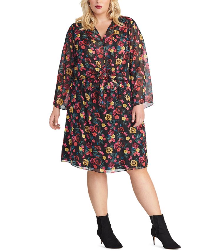 RACHEL Rachel Roy Trendy Plus Size Emma Floral-Print Dress - Macy's