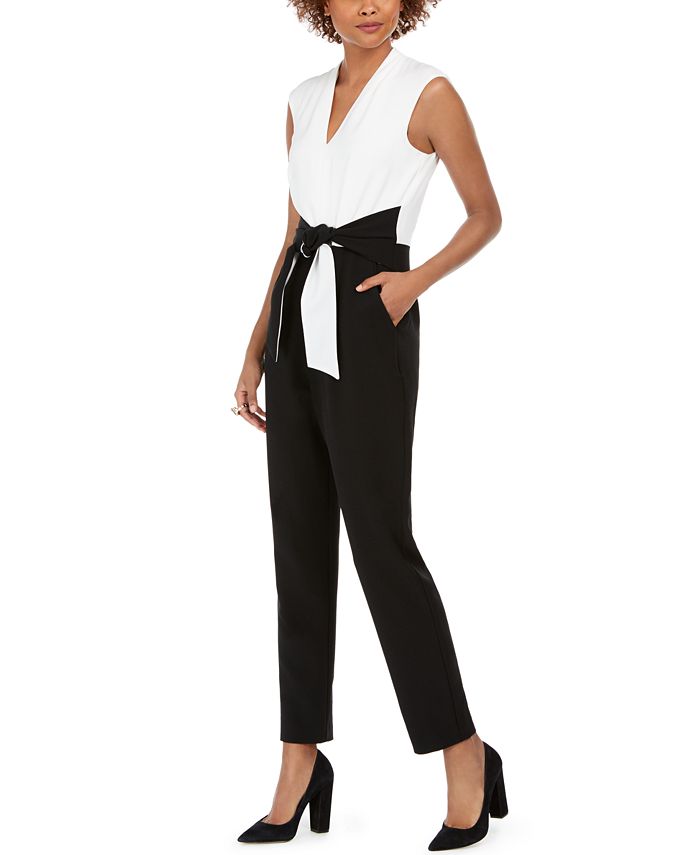 Jessica Howard Women's Colorblocked Jumpsuit Gray Size 16