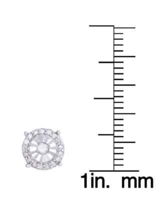 Diamond 1/4 ct. t.w. Round Miracle Plate Stud Earrings in Sterling Silver
