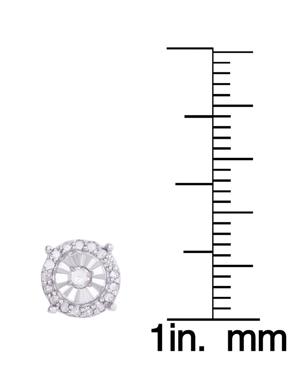 Diamond 1/4 ct. t.w. Round Miracle Plate Stud Earrings in Sterling- Silver
