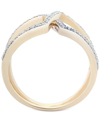 Wrapped - Diamond Overlap Statement Ring (1/4 ct. t.w.) in 14k Gold, Created For Macy's
