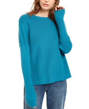 Eileen Fisher Wool Sweater, Regular & Petite- Created For Macy's In Blue Shale