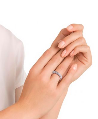 Macy's Diamond 1/10 ct. t.w. Miracle Plate Band Ring in Sterling Silver