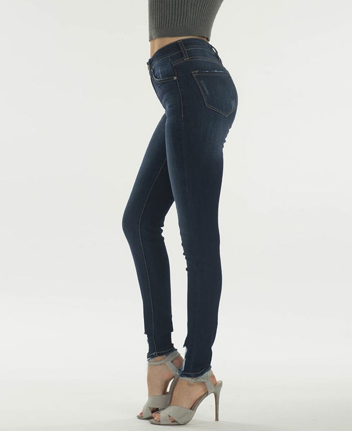 Kancan High Waist Distressed Hem Detail Cropped Straight Jeans main image 1