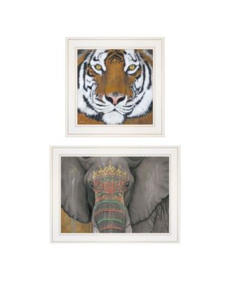 Wildlife II 2-Piece Vignette by Britt Hallowell, White Frame, 19" x 15"