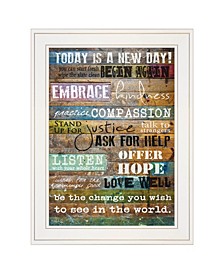 Today Is by Marla Rae, Ready to hang Framed print, White Frame, 15" x 19"