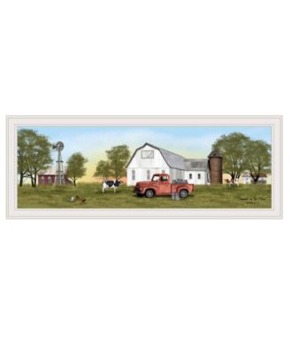 Summer on the Farm by Billy Jacobs, Ready to hang Framed Print, White Frame, 39" x 15"