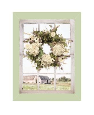 Pleasant View by Lori Deiter, Ready to hang Framed Print, Light Green Window-Style Frame, 14" x 18"