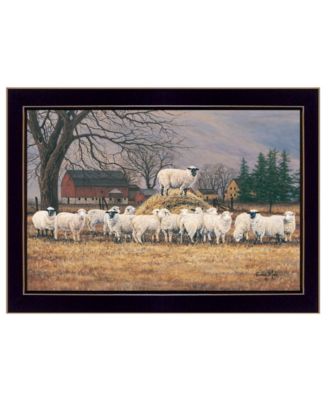 Wool Gathering by Bonnie Mohr, Ready to hang Framed Print, Black Frame, 20" x 14"