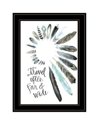 Travel Often Far and Wide by Masey St, Ready to hang Framed Print, Black Frame, 15" x 19"