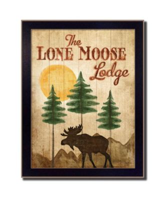 Lone Moose By Mollie B., Printed Wall Art, Ready to hang, Black Frame, 14" x 18"