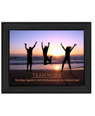 Teamwork By Trendy Decor4U, Printed Wall Art, Ready to hang, Black Frame, 19" x 15"