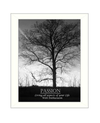 Passion By Trendy Decor4U, Printed Wall Art, Ready to hang, White Frame, 18" x 14"